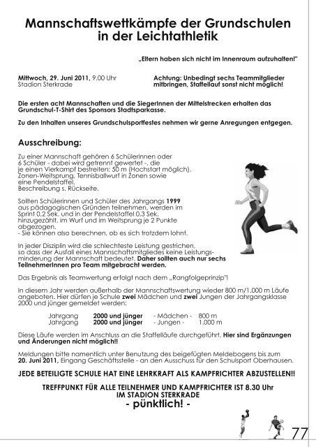 SCHULSPORT OBERHAUSEN 2011 - Ausschuss für den Schulsport