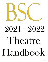 2021-2022 BSC Theatre Handbook