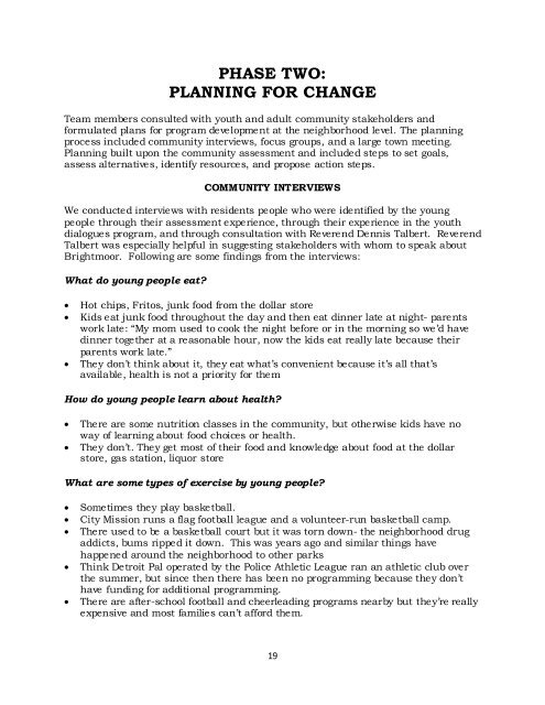 Youth Participation in Neighborhood Planning for Community Health