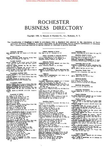 rochester business directory - Monroe County Library System