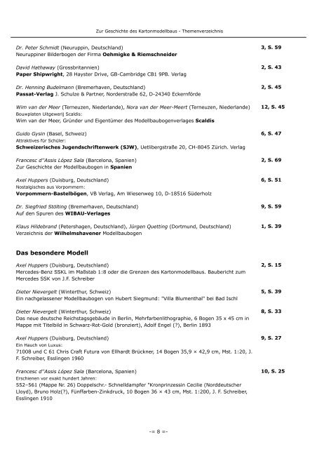 Heft 1 - 12: Themenverzeichnis - Kartonmodellbau.org