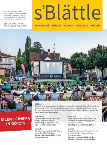 s'Blättle Nr. 34 - Do, 26. August 2021