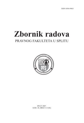 Zbornik radova - Pravni Fakultet