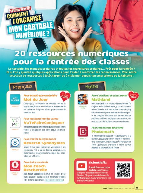 Geek Junior N°15 - septembre 2021 - extrait