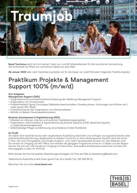 Praktikum Management Support und Business Development 100% (m/w/d)