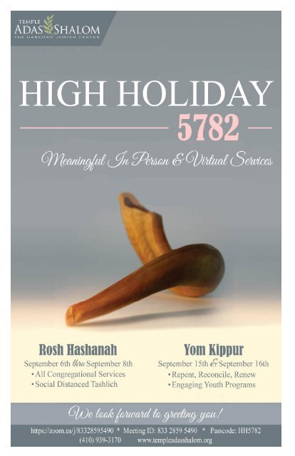 High Holiday 5782 Informational Bulletin-Final