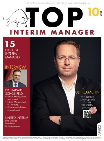 TOP INTERIM MANAGER – Beilage im Manager Magazin 10/21