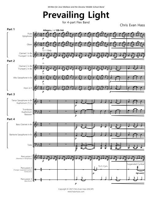 Prevailing Light (Flex Band) - Score