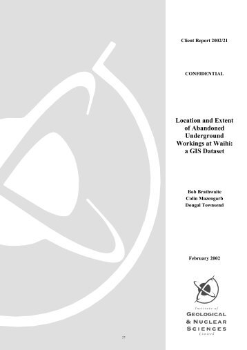Location and Extent of Abandoned Underground Workings at Waihi ...