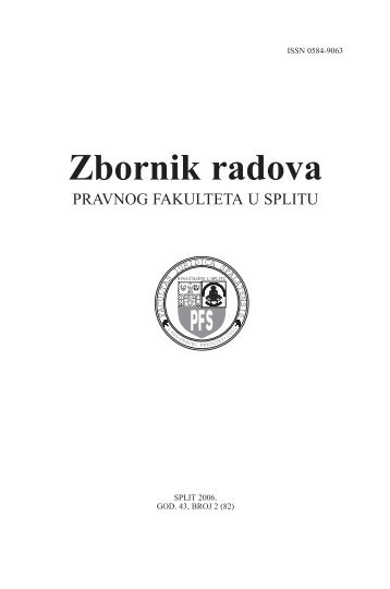 @zbornik sadrzaj.qxd - Pravni Fakultet