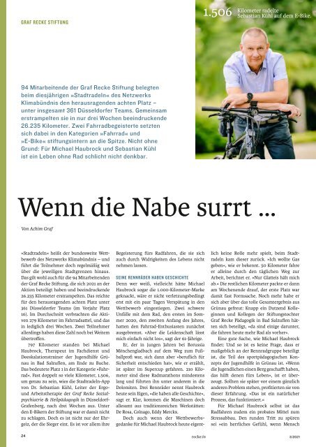 recke:in - Das Magazin der Graf Recke Stiftung Ausgabe 3/2021