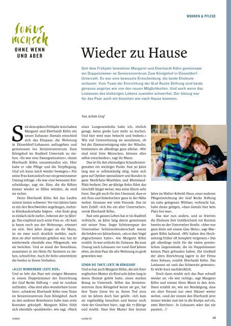 recke:in - Das Magazin der Graf Recke Stiftung Ausgabe 3/2021