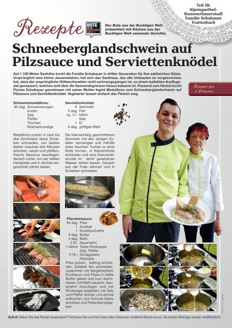 Schneeberglandschwein auf Pilzsauce und Serviettenknödel