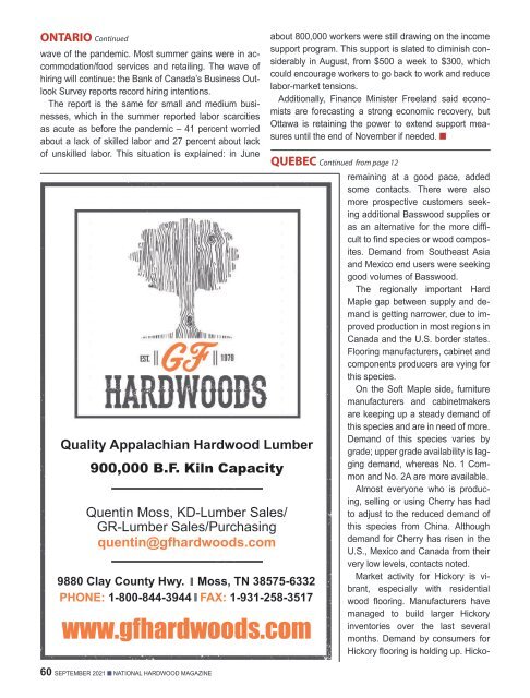 National Hardwood Magazine - September 2021