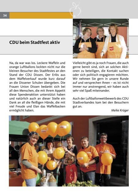 freude an qualitätsfleisch weltoffen ... - CDU Dissen