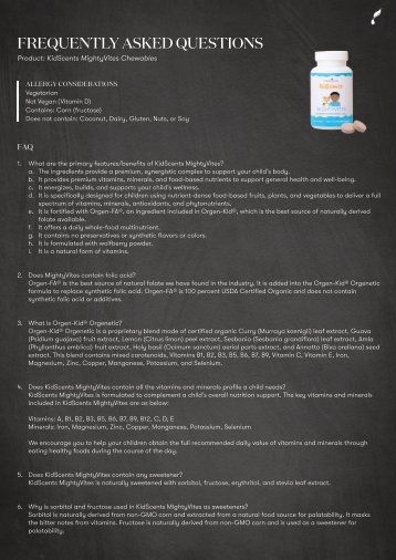 KidScents MightyVites FAQs