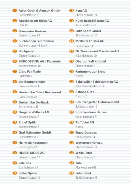 Gewerbe Herisau - Broschüre HeriShopping 2023