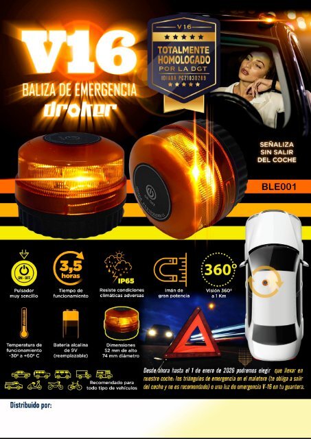 BALIZA V16 LUZ DE EMERGENCIA PARA COCHES ANOVA - AGRO BUYLLA