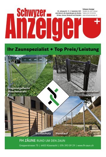 Schwyzer Anzeiger – Woche 35 – 3. September 2021
