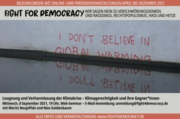 8.9.2021: Leugnung und Verharmlosung der Klimakrise – Klimagerechtigkeit und ihre Gegner*innen