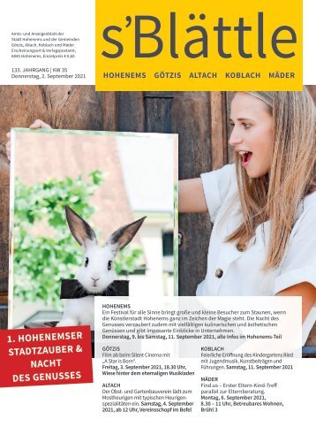 s'Blättle Nr. 35 - Do, 2. September 2021