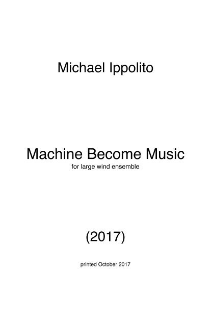 Machine Become Music - Score 