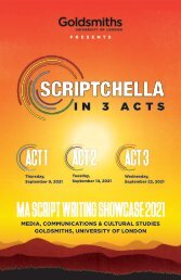 Goldsmiths MA Script Writing 2020-21 Showcase: Scriptchella