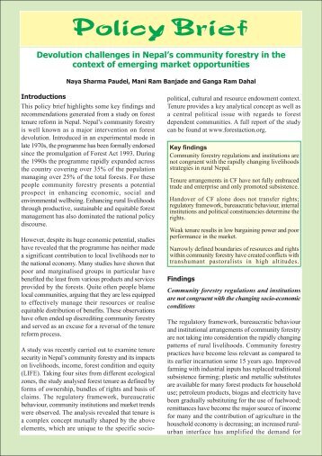 policy brief cover.FH10 - ForestAction Nepal