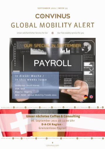 CONVINUS Global Mobility Alert Week 35