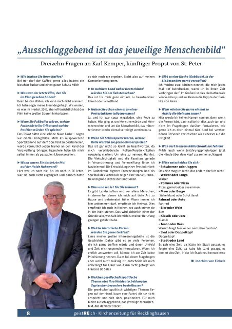 geistREich - Kirchenzeitung für Recklinghausen