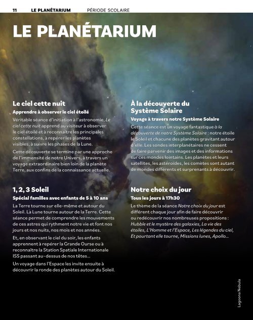 Espace des sciences Programme trimestriel, septembre/décembre2021