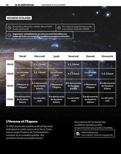 Espace des sciences Programme trimestriel, septembre/décembre2021