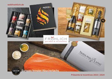 Fröhlich Präsente Katalog 2023-24 I  Erlesene Feinkost Geschenke für Kunden, Mitarbeiter und Freunde