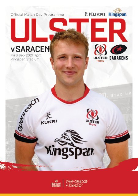 Ulster Rugby Match Day Programme Pre season v Saracens