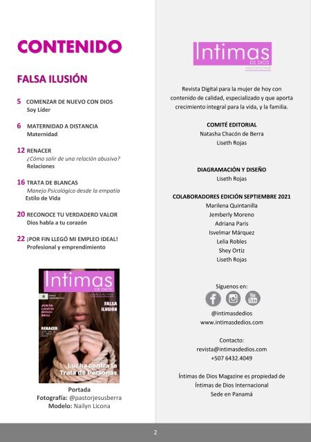 Íntimas de Dios Magazine - Edición Septiembre 2021