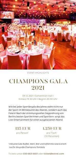 Herbst & Winter-Programm 2021 im Estrel Berlin