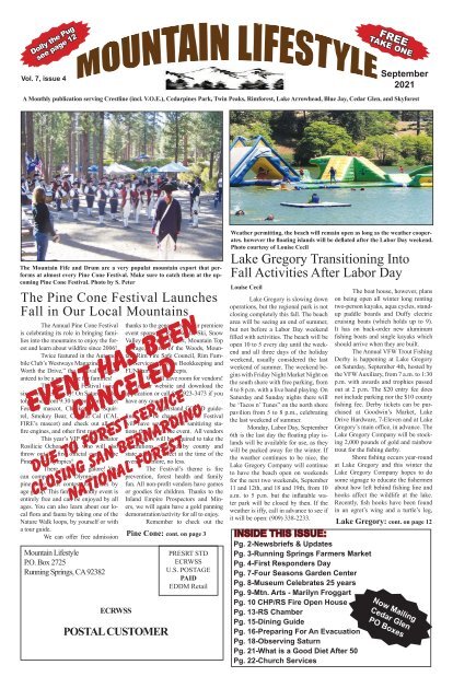 Sept2021 Mountain Lifestyle-Crestline &amp; Lake Arrowhead edition