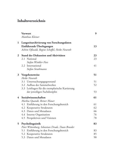 Langzeitarchivierung von Forschungsdaten. Eine Bestandsaufnahme