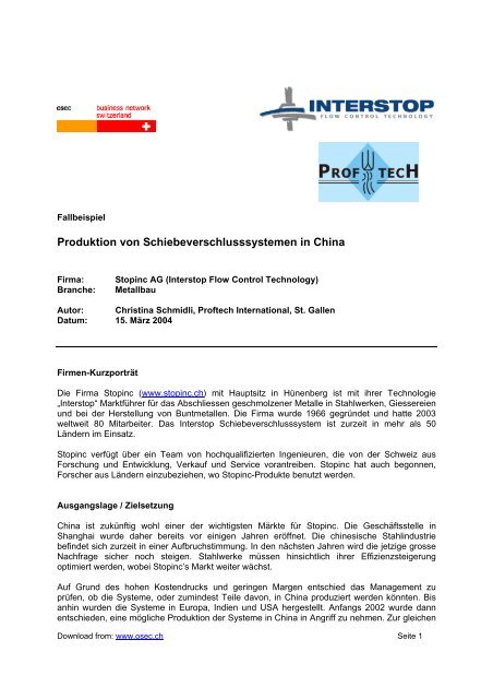 Produktion Von Schiebeverschlusssystemen In China Proftech Org