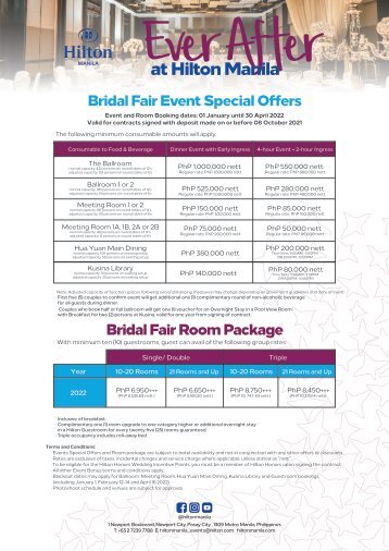 2022 Jan - April Hilton Manila Bridal Fair Exclusive