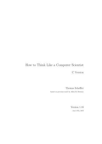 How to Think Like a Computer Scientist C Version, 1999a