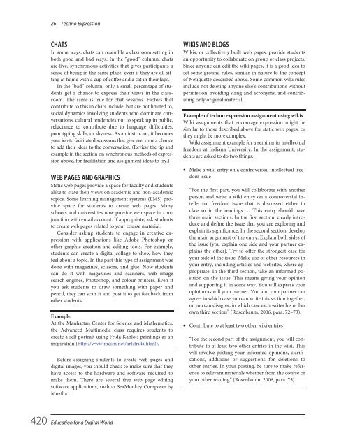 Education for a Digital World Advice, Guidelines and Effective Practice from Around Globe, 2008a