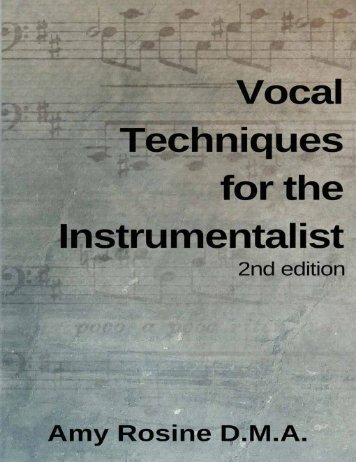 Vocal Techniques for the Instrumentalist - 2nd edition, 2018a