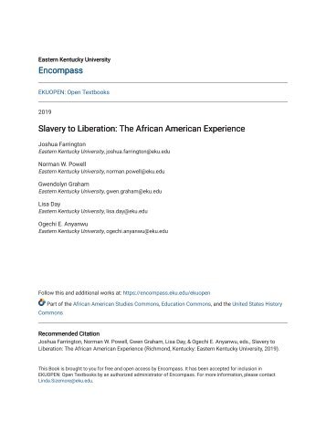 Slavery to Liberation - The African American Experience, 2019a