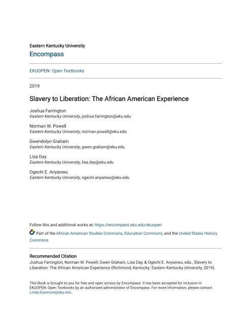 Slavery to Liberation - The African American Experience, 2019a