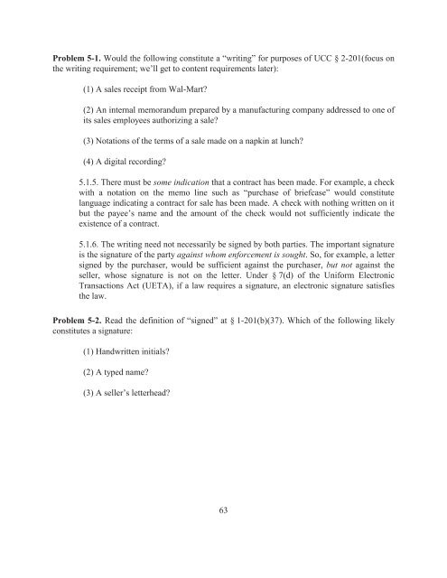 Sales and Leases - A Problem-based Approach, 2016a