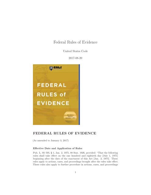 Federal Rules of Evidence, 2016a