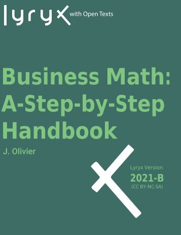 Business Math - A Step-by-Step Handbook, 2021a