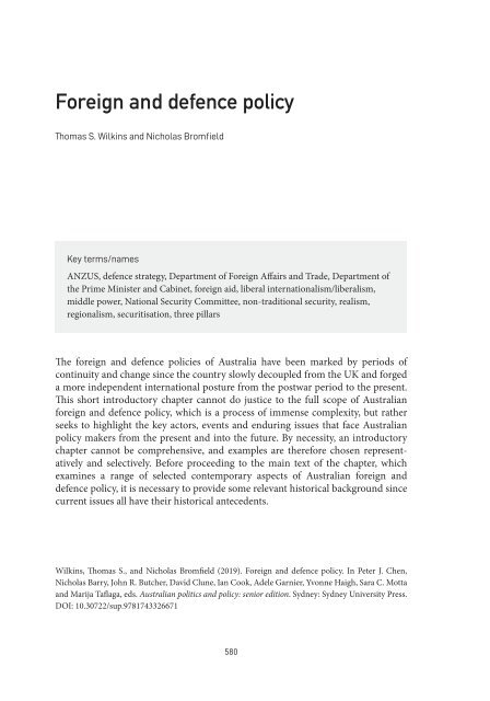 Australian Politics and Policy - Senior, 2019a