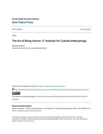 The Art of Being Human_ A Textbook for Cultural Anthropology, 2018a